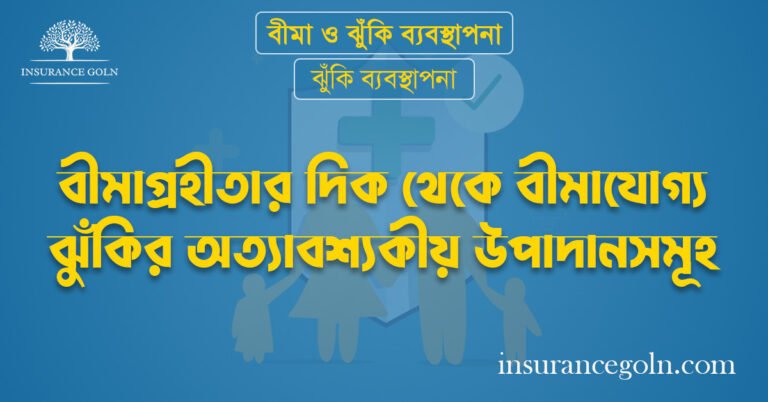 বীমাগ্রহীতার দিক থেকে বীমাযোগ্য ঝুঁকির অত্যাবশ্যকীয় উপাদানসমূহ