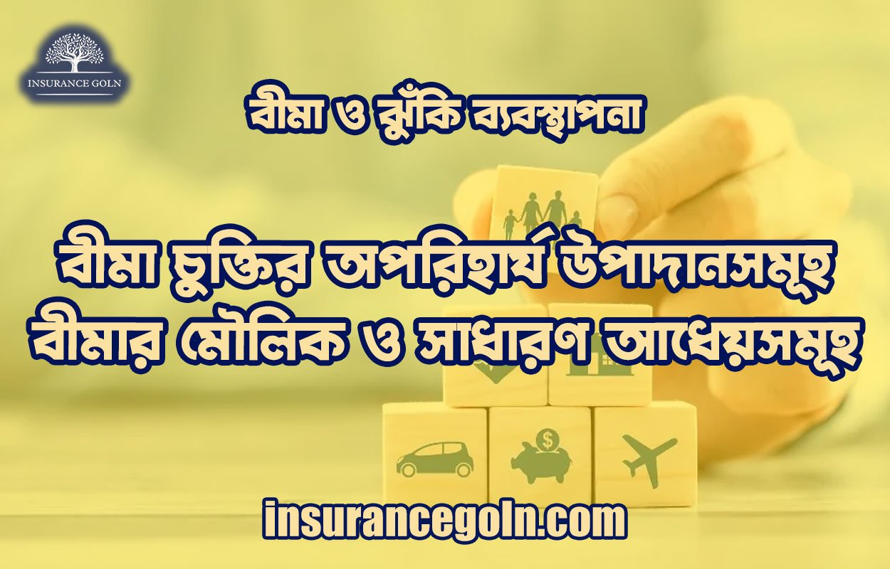 বীমা চুক্তির অপরিহার্য উপাদানসমূহ | বীমার মৌলিক ও সাধারণ আধেয়সমূহ | বীমা ও ঝুঁকি ব্যবস্থাপনা